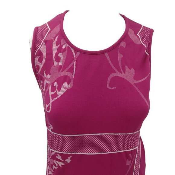 Athleta Seamless Pink Abstract Polka Dot Muscle Tank Top Size M Stretch - Picture 4 of 11